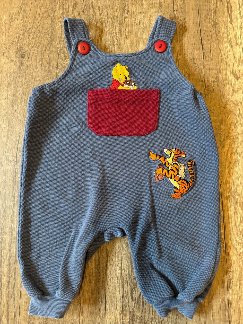 Vintage 90s 2000s Y2K Winnie The Pooh Baby Overalls Romper Camping Tigger 6/9M